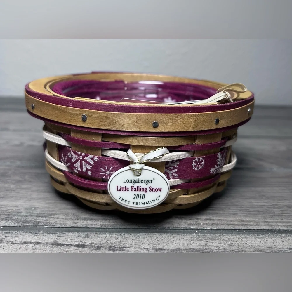 Longaberger NIB 2010 Tree‎ Trimming Little Falling Snow Basket Combo Christmas